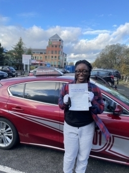 Congratulations to Koyin who passed her test just before lockdown. Well done. <br />
Here’s her comments “<br />
Steven is a fantastic instructor! I highly recommend him for those wishing to learn. For me it’s a bittersweet moment passing my test as it means my lessons have now come to an end. He is thorough, patient and made what could potentially be a daunting process less so. What I particularly li
