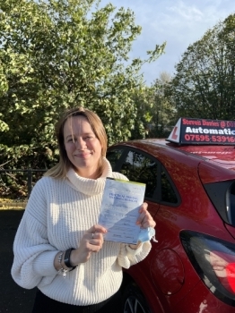 Congratulations to Sarah Strzelecki who passed first time today.  Testimonial::Steven was a fabulous instructor, so patient with me and put me at such ease from day one, as a person who suffers with anxiety this is so important and Steven did that. I can´t honestly believe I passed first time. Thank you for all your support, help, understanding and advice.I will miss our weekly catch