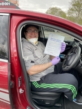 Congratulations to Leo who passed his test  today. <br />
“ Thank you very much for helping me get my licence. With your patience and expertise you taught me the skills to become a safe and confident driver. <br />
Kind Regards<br />
Leo”